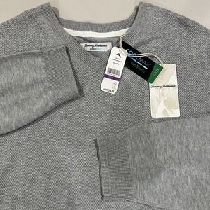 New Tommy Bahama Island Zone Coolside V-Neck Sweater Heather Gray Men's Size 2XL